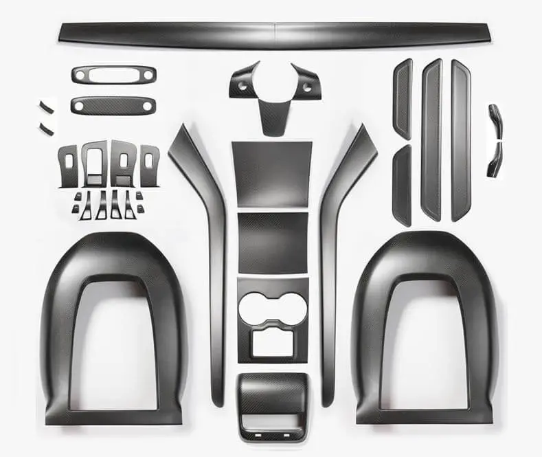 Ultimate Real Molded Carbon Fiber Upgrade Bundle Kit For Tesla Model 3 Matte 2017-2020 1
