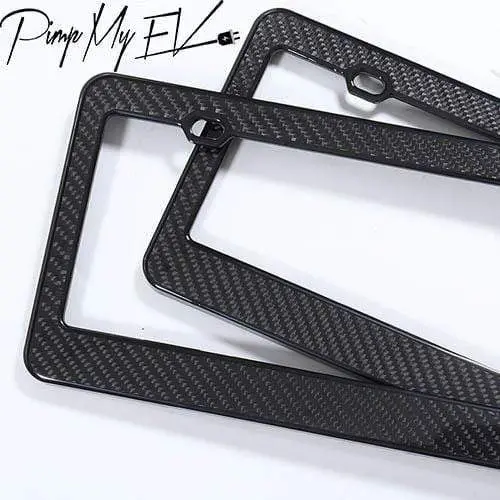 Real Carbon Fiber License Plate Frame Set For Model S 3 X Y 1