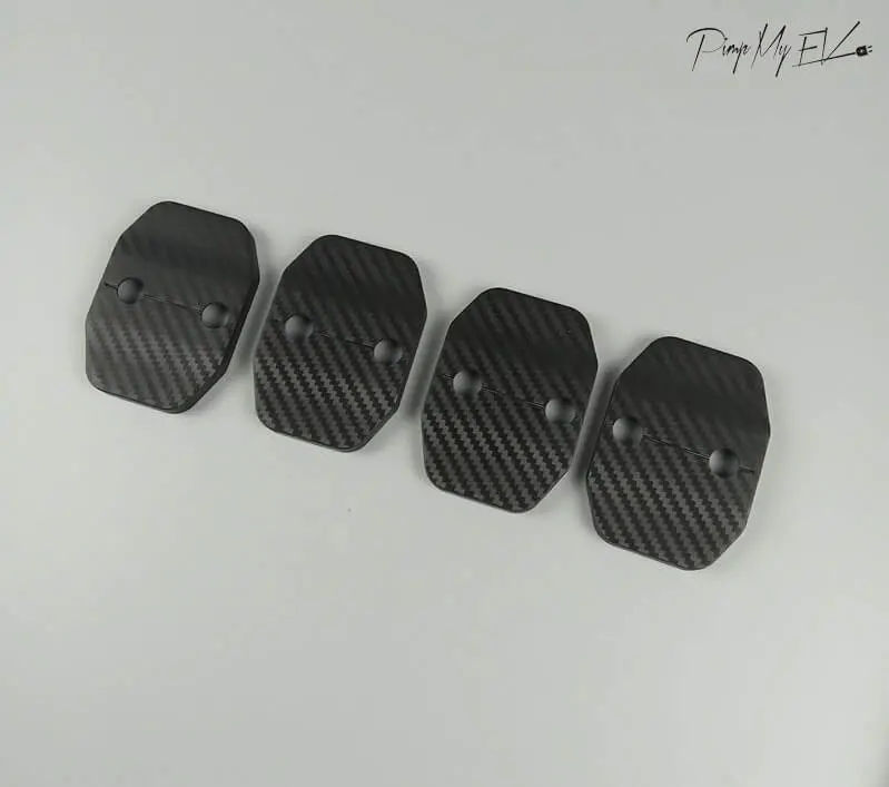 Matte Carbon Fiber Effect Door Lock Covers For Mercedes-Benz Eqc 1