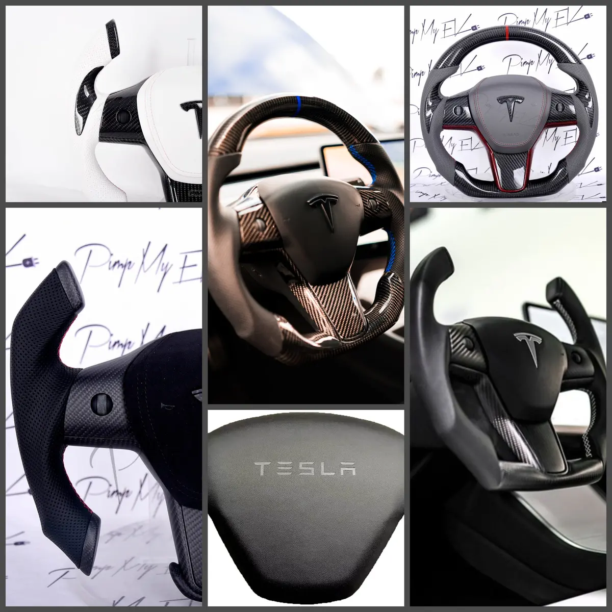 Custom Dry Carbon Fiber Steering Wheel Replacement For Tesla Model Y 2020-2025 1