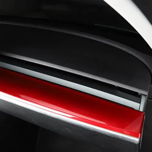 4Pcs Red Abs Interior Dashboard & Door Overlays Set For Tesla Model Y 2021-2026 1