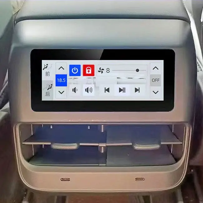 Backseat Climate & Media Control Screen For Tesla Model 3 2017-2023 1