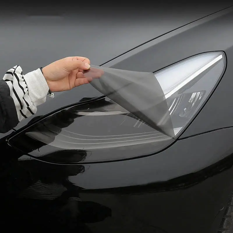 Pre-Cut Head Lights, Tail Lights Black & Clear Tint Wrap For Tesla Model Y 2020-2025 1