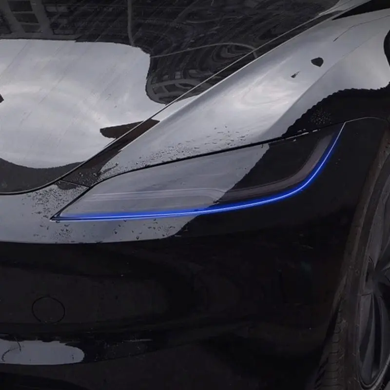 Pre-Cut Head Lights, Tail Lights Black Tint Wrap For Tesla Model 3 2023-2026 Highland 1