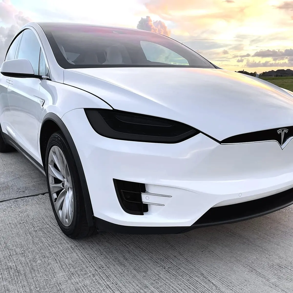 Pre-Cut Head Lights, Tail Lights Black Tint Wrap For Tesla Model X 2016-2021 1