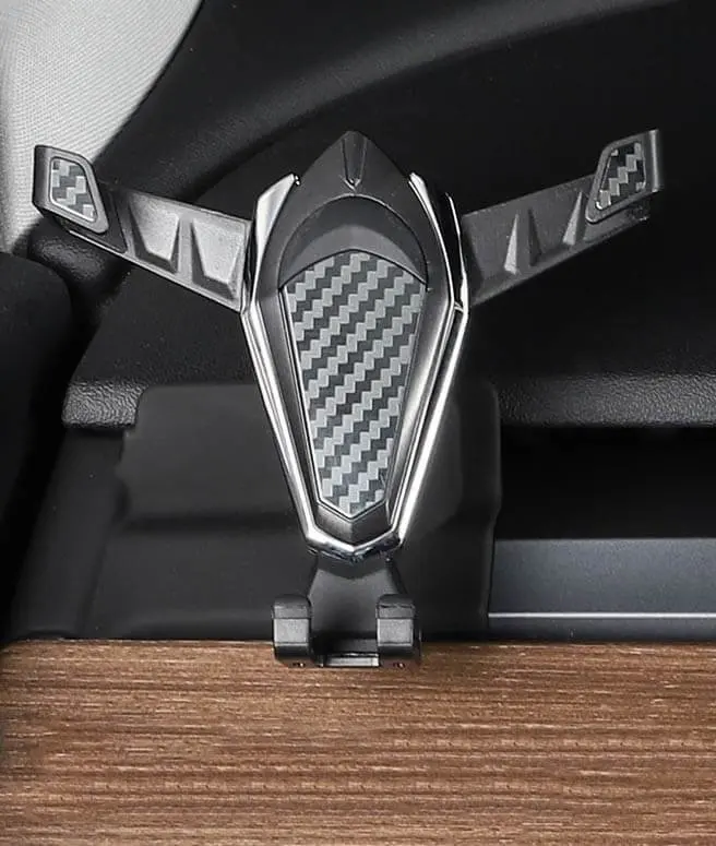 Carbon Fiber Effect Mobile Phone Holder Mount For Tesla Model Y 2020-2026 1