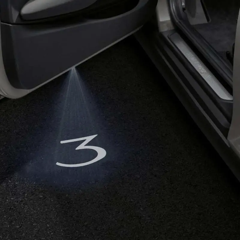 Tesla Model 3 Premium Door Puddle Lights Multiple Designs 2017-2026 Highland 1