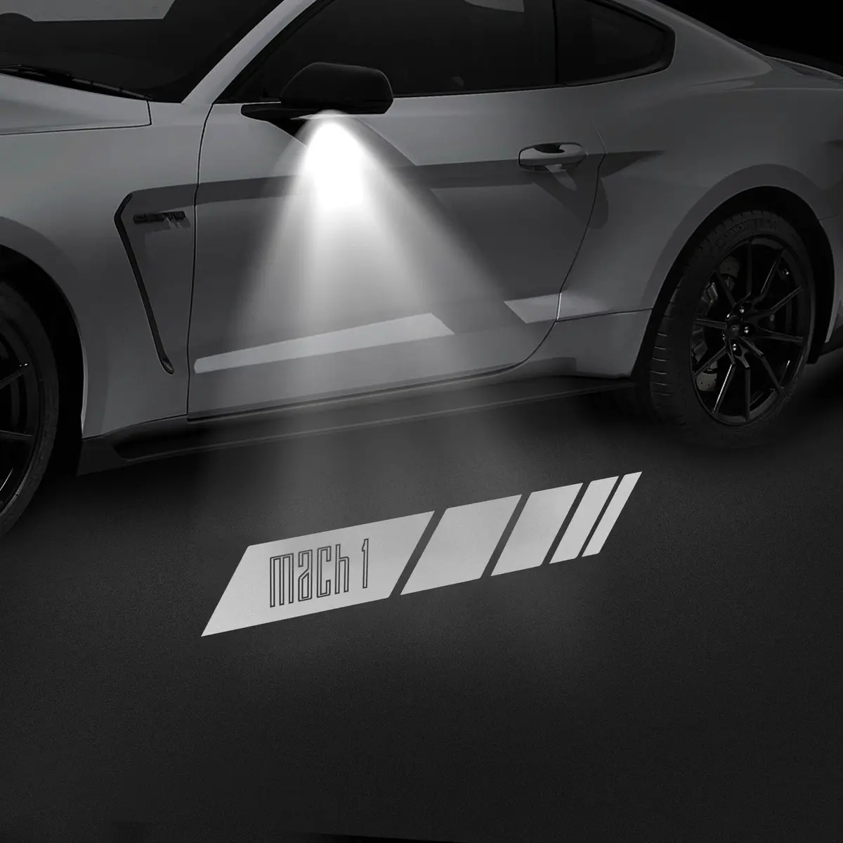 Led Side Mirror Mach1 Projector Puddle Lights Pair For Ford Mustang 2015-2026 2