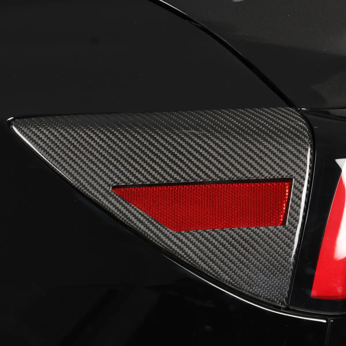 Real Molded Gloss Carbon Fiber Tail Light Side Overlay Covers Set For Tesla Model 3 2023-2026 Highland 1