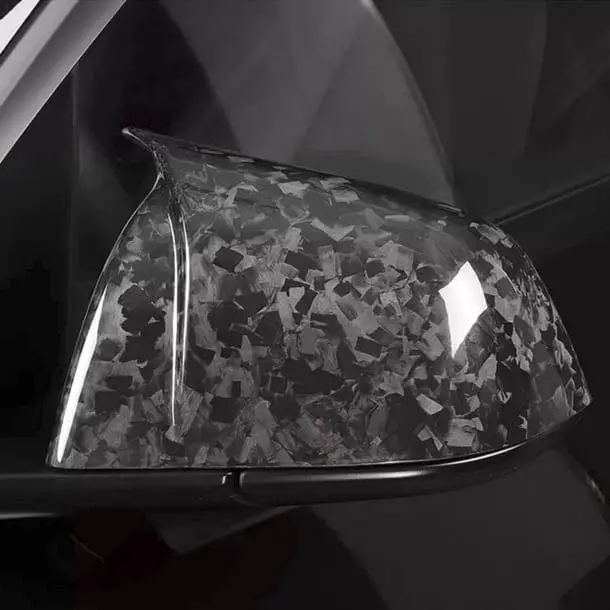 Real Gloss Forged Carbon Fiber Bmw M Performance Style Side Mirror Covers Pair For Tesla Model Y 2020-2026 1