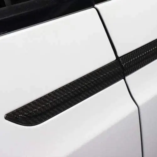 4Pcs Real Molded Matte Carbon Fiber Door Handle Overlay Covers For Tesla Model X 2015-2021 1