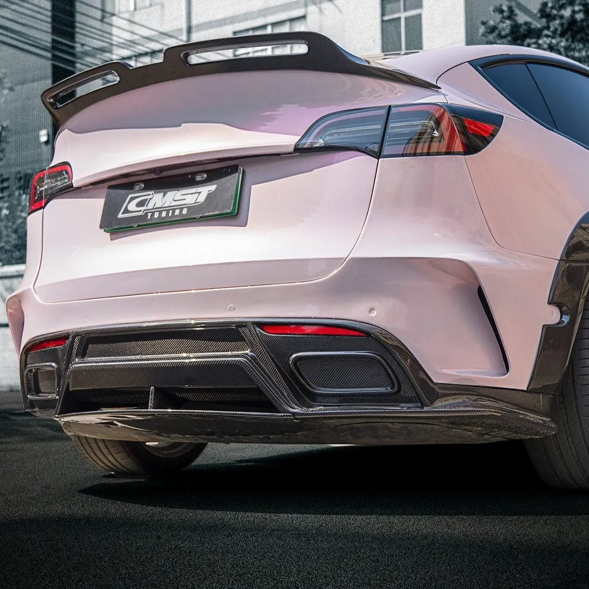 Cmst Real Molded Carbon Fiber Diffuser V3 With Tow Hook Access For Tesla Model Y 2020-2026 1