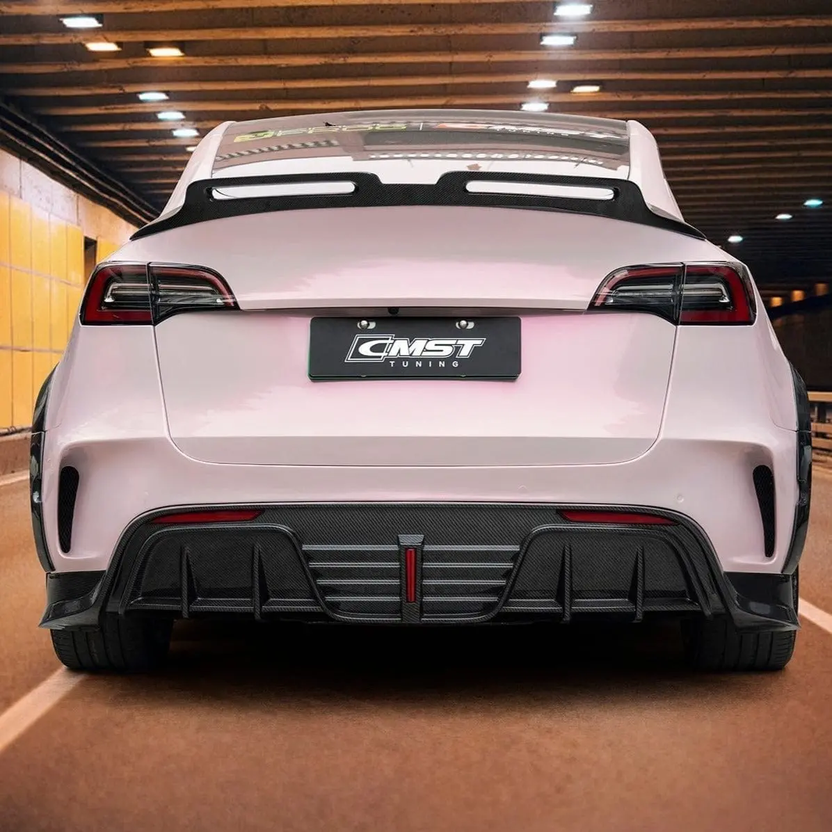 Cmst Genuine Carbon Fiber Diffuser V6 For Tesla Model Y 2020-2026 1