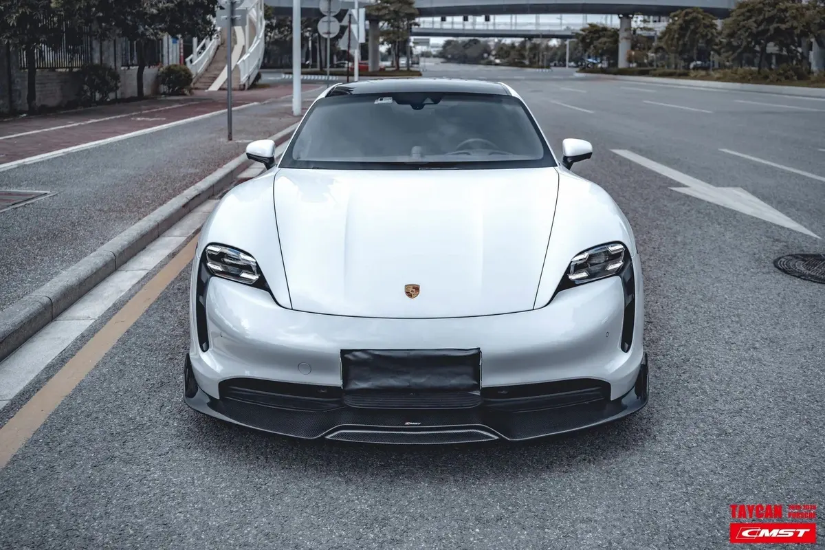Cmst Genuine Carbon Fiber Front Lip For Porsche Taycan Base & 4S 2021-2026 1