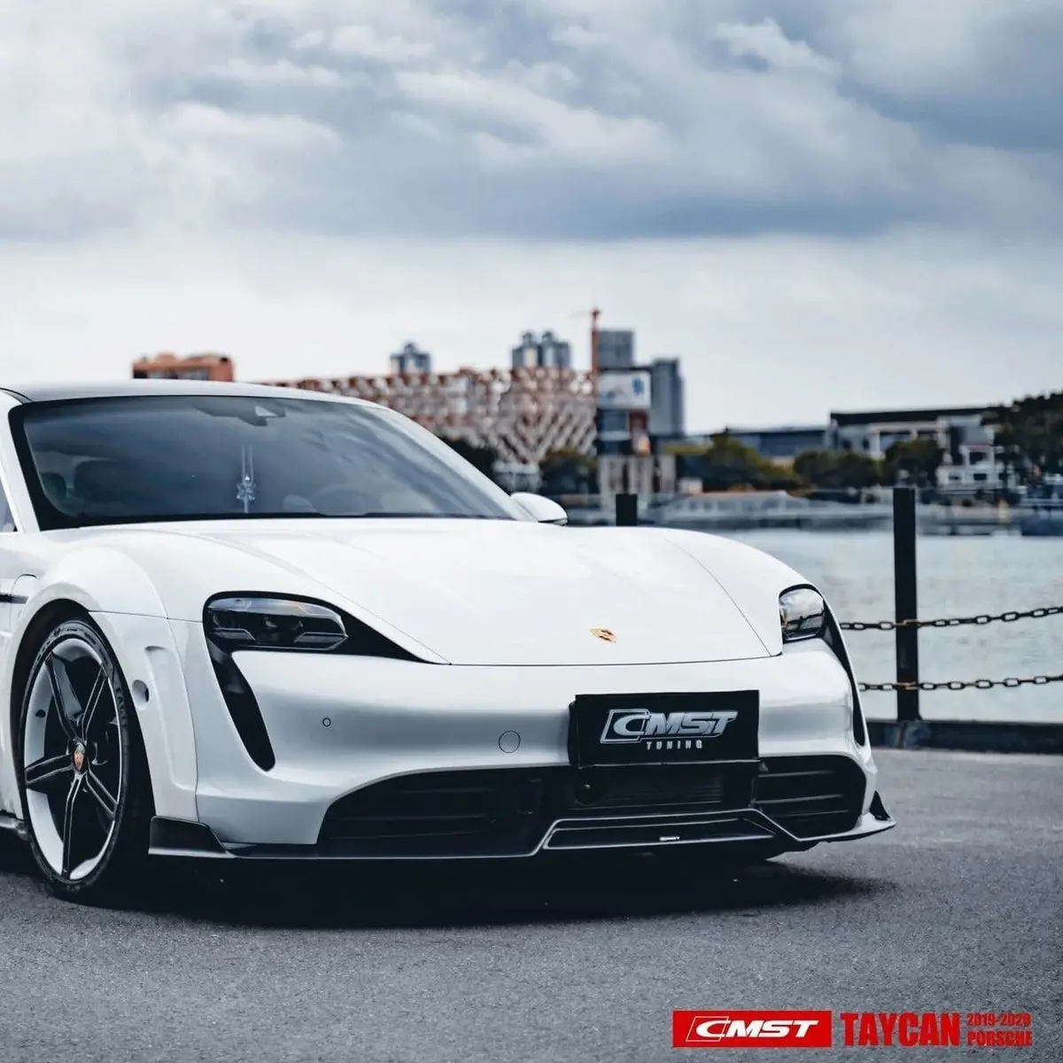 Cmst Genuine Carbon Fiber Front Lip For Porsche Taycan Turbo & Turbo S 2021-2026 1