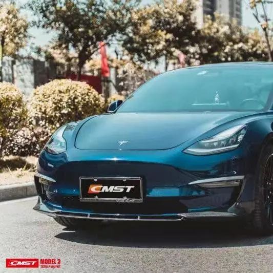 Cmst Genuine Carbon Fiber Front Lip V2 For Tesla Model 3 2017-2023 1