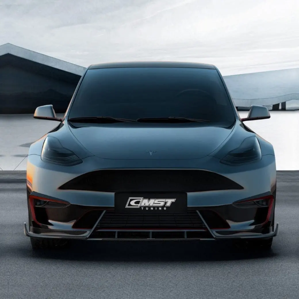 Cmst Genuine Carbon Fiber Front Lip V4 For Tesla Model Y 2020-2026 1