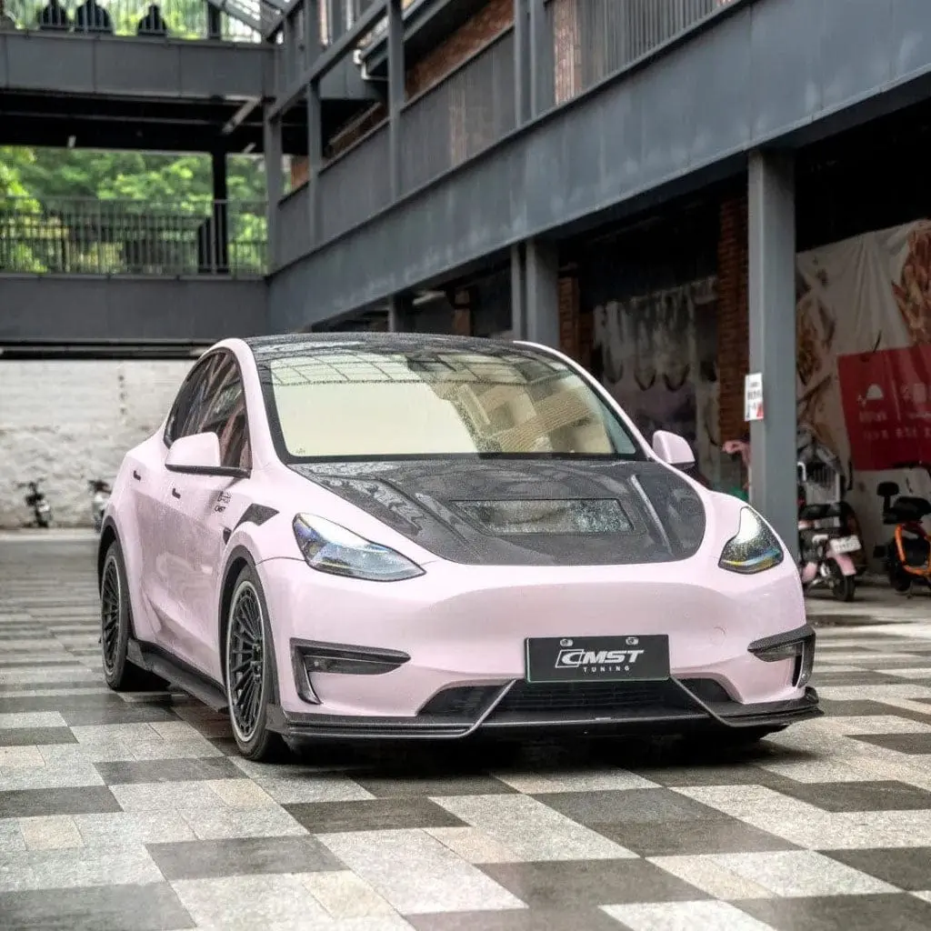 Cmst Genuine Carbon Fiber Front Lip V5 For Tesla Model Y 2020-2026 1