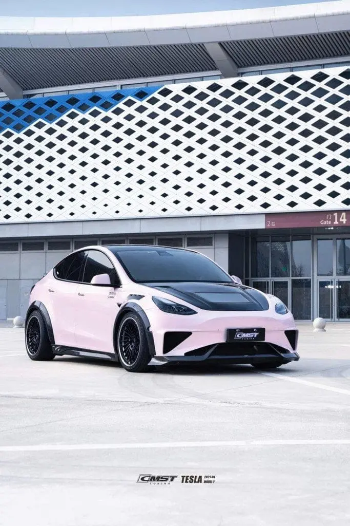 Cmst Genuine Carbon Fiber & Frp Front Bumper & Lip V2 For Tesla Model Y Awd Performance 2020-2025 Pre Juniper 8