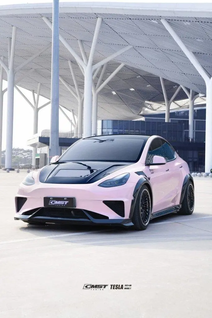 Cmst Genuine Carbon Fiber & Frp Front Bumper & Lip V2 For Tesla Model Y Awd Performance 2020-2025 Pre Juniper 9