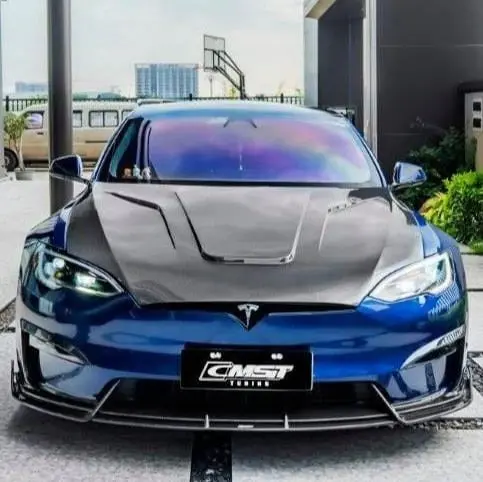 Cmst Genuine Carbon Fiber & Frp Front Lip For Tesla Model S 3Rd Gen Late 2021+ 1