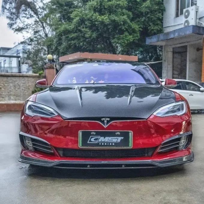 Cmst Genuine Carbon Fiber & Frp Hood Bonnet For Tesla Model S 2Nd Gen Late 2016-2021 1