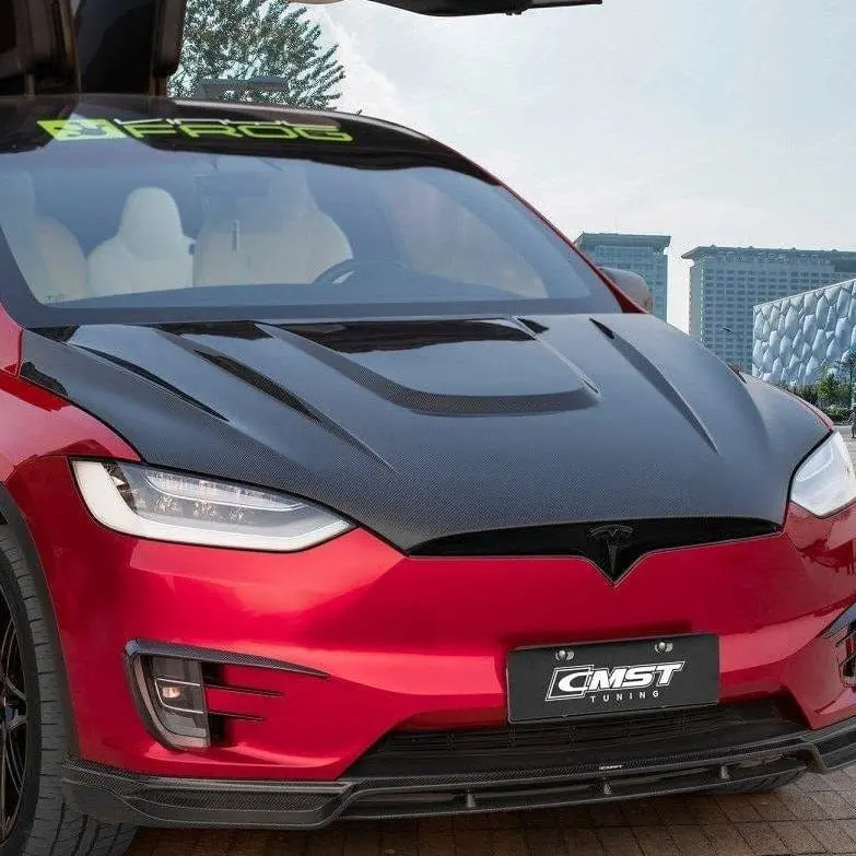 Cmst Genuine Carbon Fiber & Frp Hood Bonnet For Tesla Model X Performance 2016-2021 1