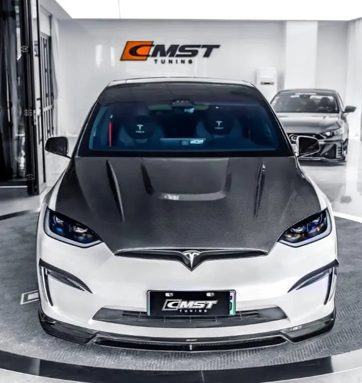 Cmst Genuine Carbon Fiber & Frp Hood For Tesla Model X Plaid Long Range 2022-2026 1