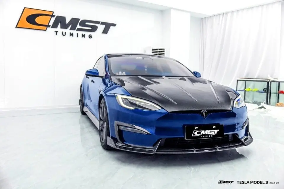 Cmst Genuine Carbon Fiber & Frp Hood V2 For Tesla Model S 3Rd Gen Late 2021+ 8