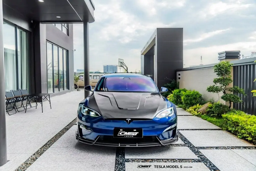 Cmst Genuine Carbon Fiber & Frp Hood V2 For Tesla Model S 3Rd Gen Late 2021+ 4