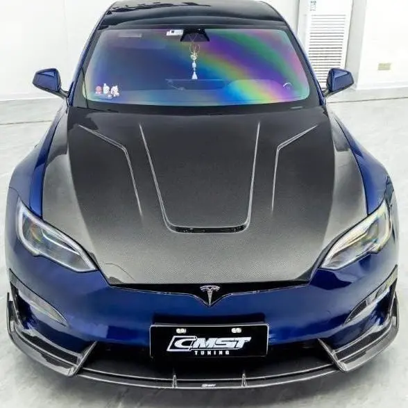 Cmst Genuine Carbon Fiber & Frp Hood V2 For Tesla Model S 3Rd Gen Late 2021+ 1