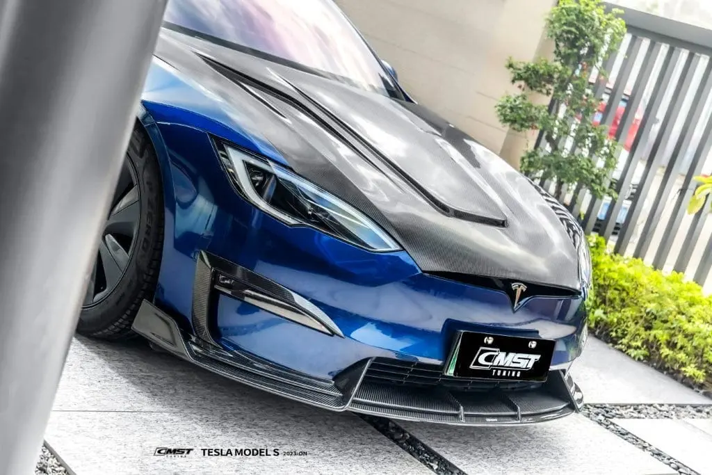 Cmst Genuine Carbon Fiber & Frp Hood V2 For Tesla Model S 3Rd Gen Late 2021+ 3
