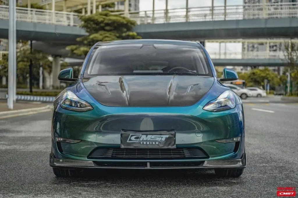 Cmst Genuine Carbon Fiber & Frp Hood V2 For Tesla Model Y Awd Performance/Rwd Long Range 2020-2025 Pre Juniper 7