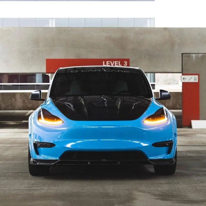 Cmst Genuine Carbon Fiber & Frp Hood V2 For Tesla Model Y Awd Performance/Rwd Long Range 2020-2025 Pre Juniper 1
