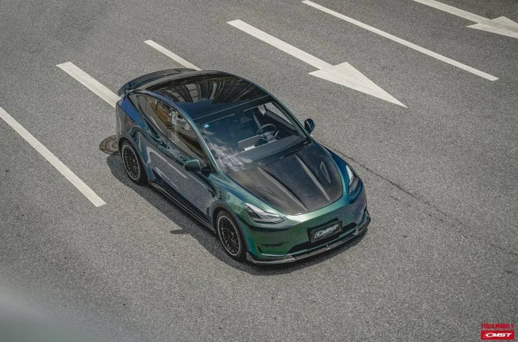 Cmst Genuine Carbon Fiber & Frp Hood V2 For Tesla Model Y Awd Performance/Rwd Long Range 2020-2025 Pre Juniper 9