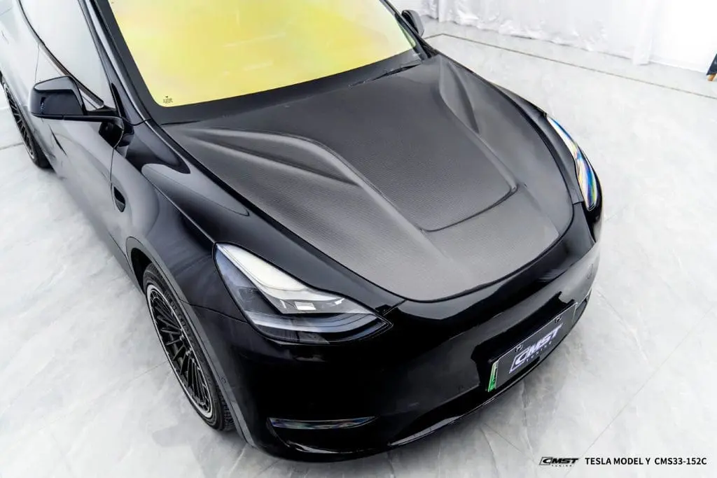 Cmst Genuine Carbon Fiber & Frp Hood V5 For Tesla Model Y Awd Performance/Rwd Long Range 2020-2025 Pre Juniper 2