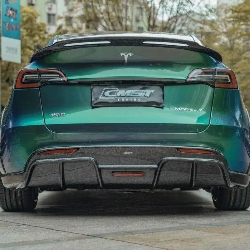 Cmst Genuine Carbon Fiber & Frp Rear Diffuser V1 For Tesla Model Y Awd Performance 2020-2025 Pre Juniper 1