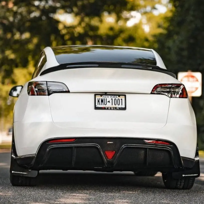 Cmst Genuine Carbon Fiber & Frp Rear Diffuser V2 For Tesla Model Y Awd Performance 2020-2025 Pre Juniper 1