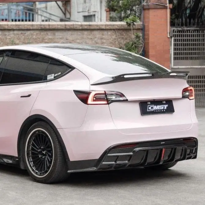 Cmst Genuine Carbon Fiber & Frp Rear Diffuser V5 For Tesla Model Y Awd Performance 2020-2025 Pre Juniper 1