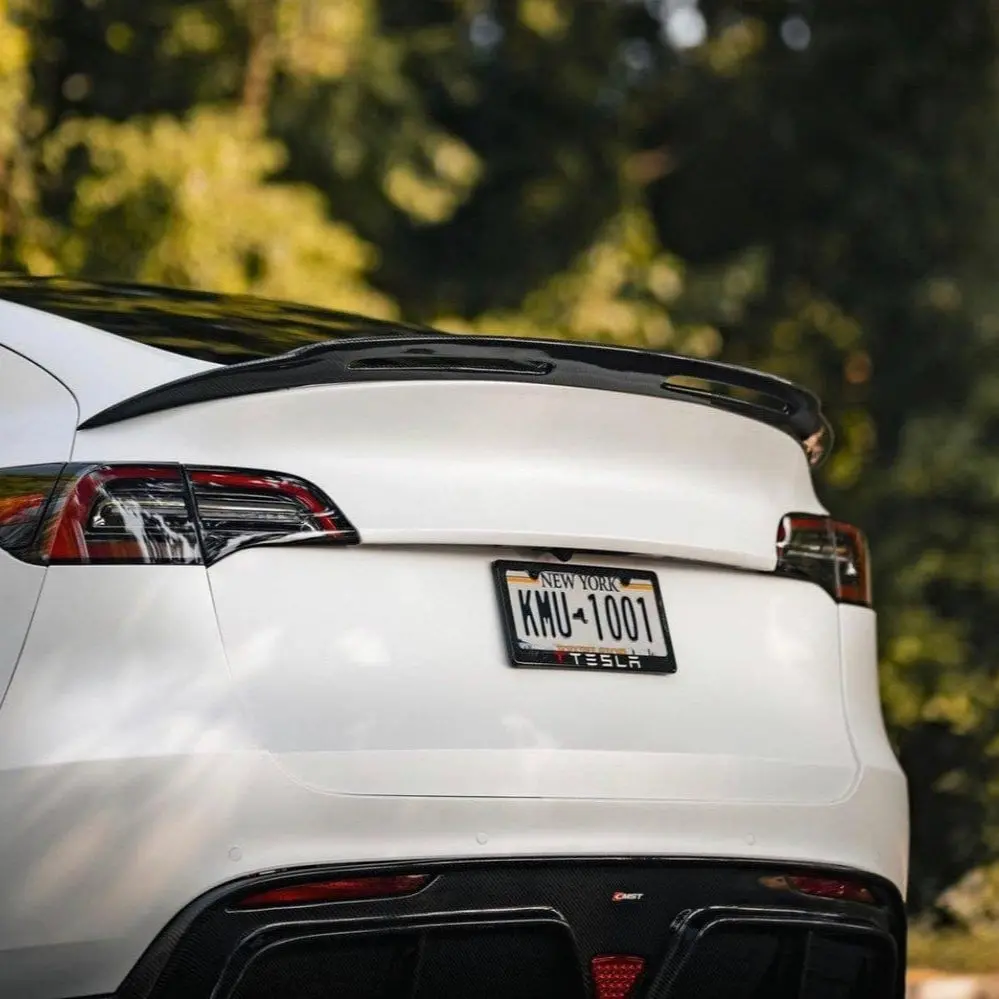 Cmst Genuine Carbon Fiber & Frp Rear Spoiler V1 For Tesla Model Y Awd Performance 2020-2025 Pre Juniper 1