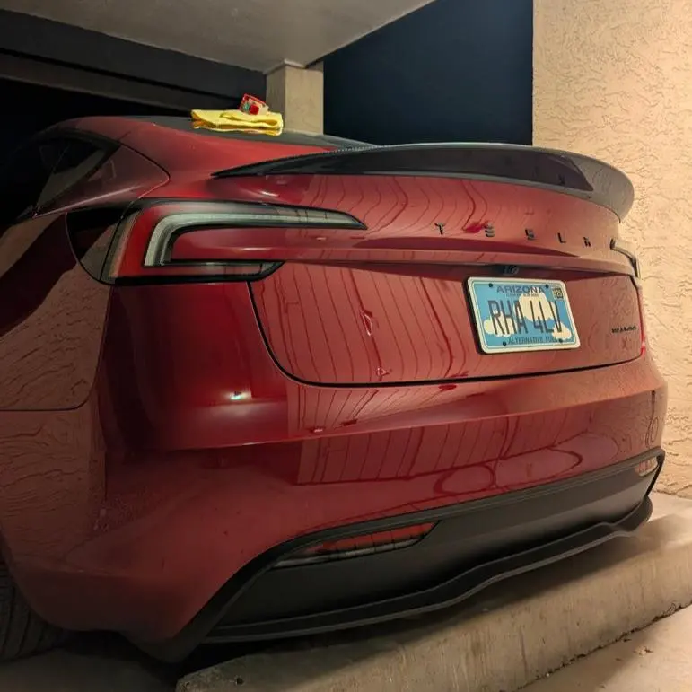Cmst Genuine Carbon Fiber & Frp Rear Spoiler V5 For Tesla Model 3 Highland/Performance 2024 - 2026 1