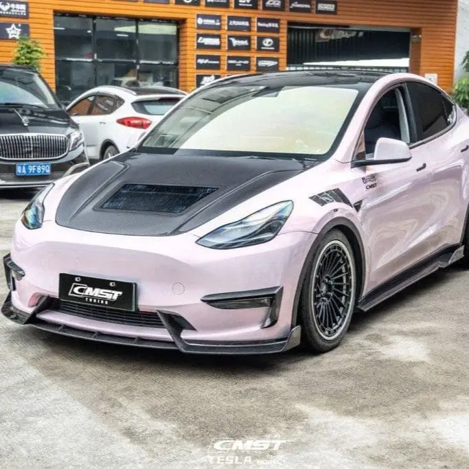 Cmst Genuine Carbon Fiber & Frp Side Skirts V3 For Tesla Model Y Awd Performance/Rwd Long Range 2020-2025 Pre Juniper 1