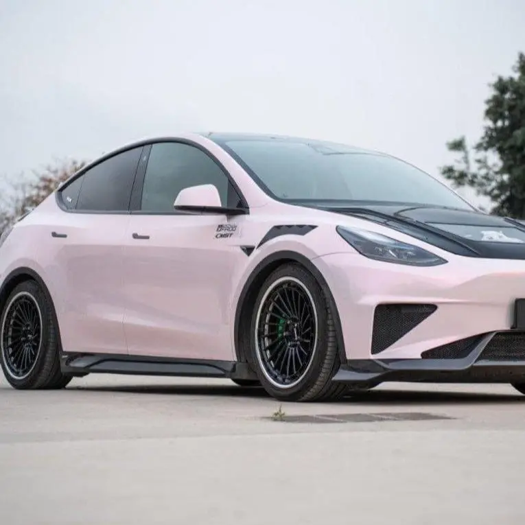 Cmst Genuine Carbon Fiber & Frp Side Skirts V4 For Tesla Model Y Awd Performance/Rwd Long Range 2020-2025 Pre Juniper 1