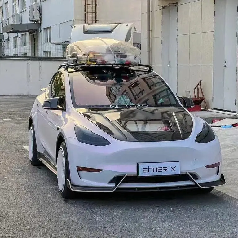 Cmst Genuine Carbon Fiber & Frp Tempered Glass Clearview Hood V3 For Tesla Model Y Performance 2020-2025 Pre Juniper 1