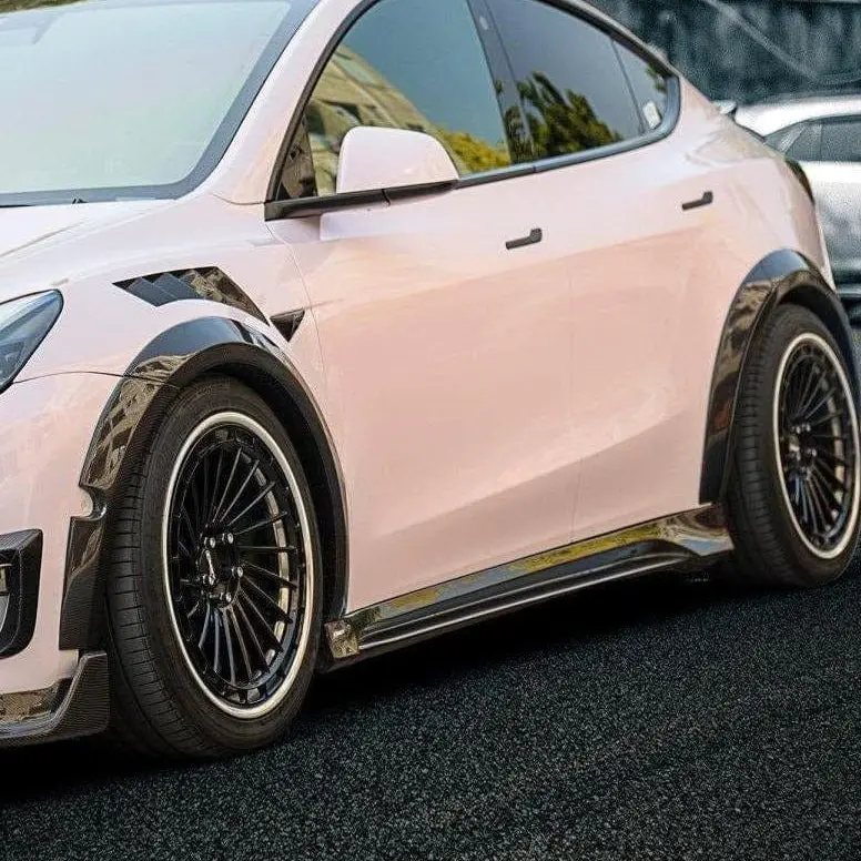 Cmst Genuine Carbon Fiber & Frp Widebody Wheel Arches For Tesla Model Y Awd Performance 2020-2025 Pre Juniper 1