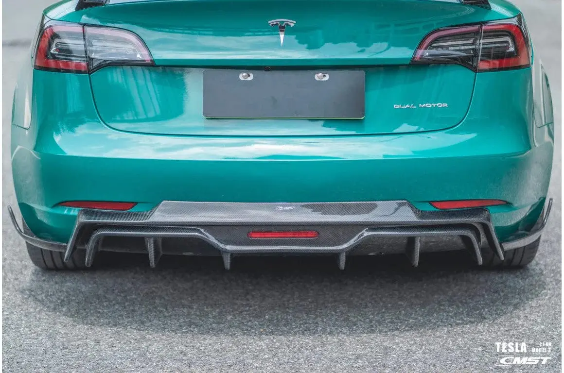 Cmst Genuine Carbon Fiber Rear Diffuser V5 For Tesla Model 3 2017-2023 2