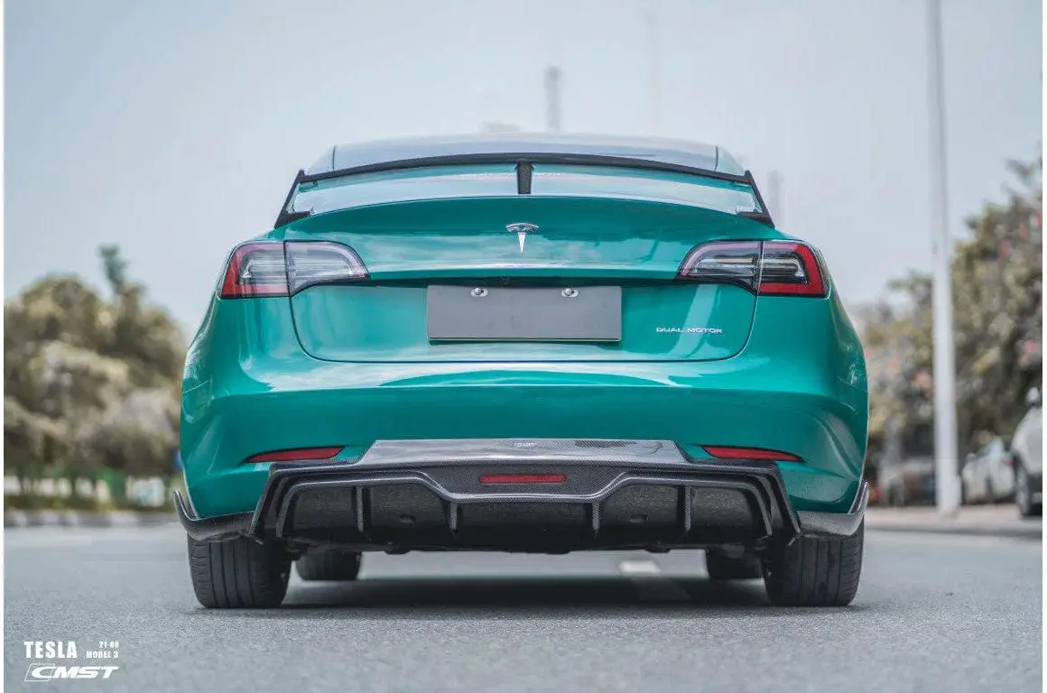 Cmst Genuine Carbon Fiber Rear Diffuser V5 For Tesla Model 3 2017-2023 3