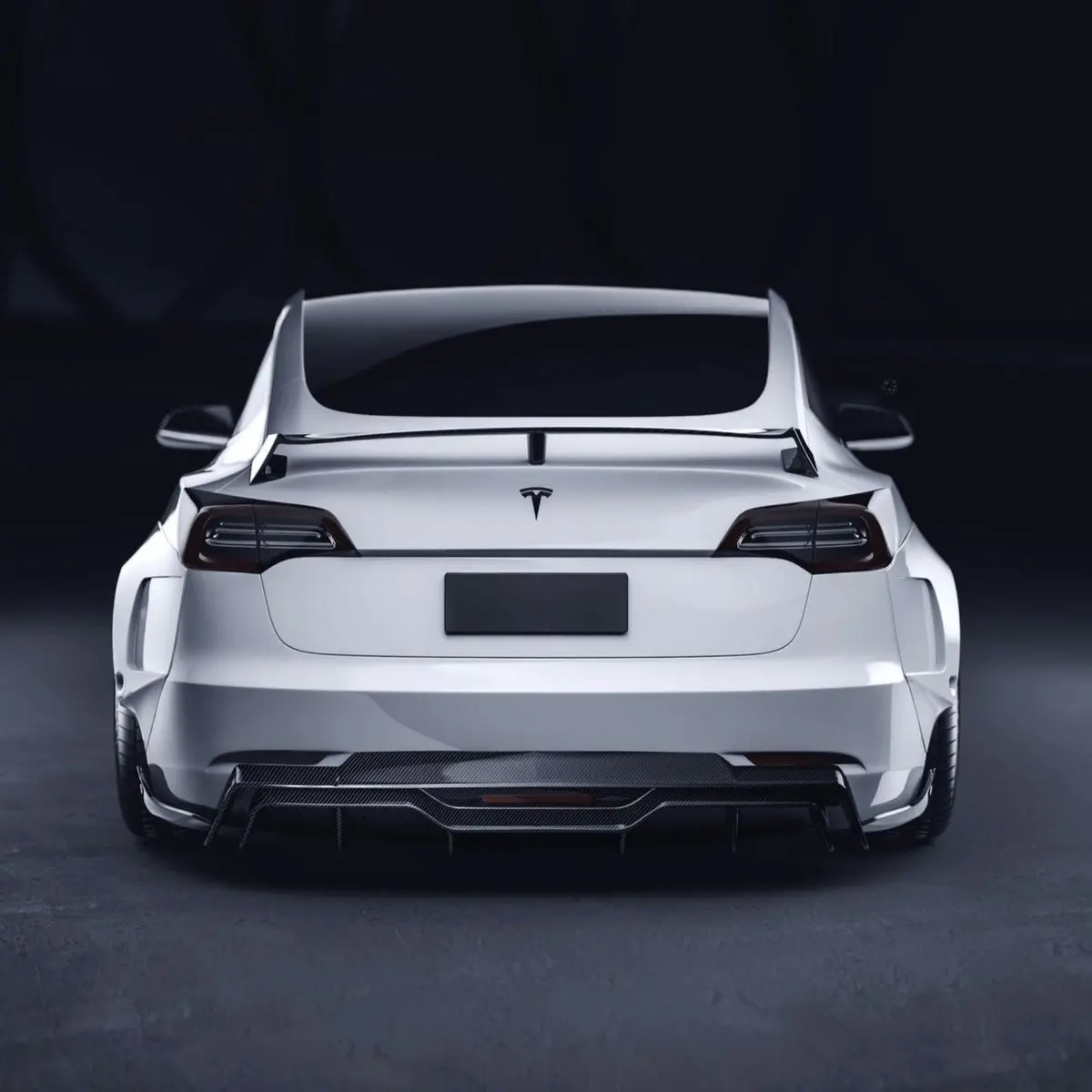 Cmst Genuine Carbon Fiber Rear Diffuser V5 For Tesla Model 3 2017-2023 1