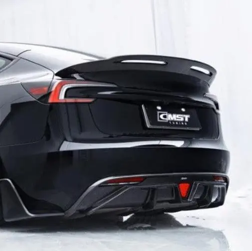 Cmst Genuine Carbon Fiber Rear Spoiler V2 For Tesla Model 3 Highland 2024 - 2026 1