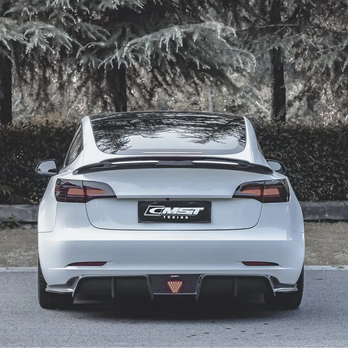 Cmst Genuine Carbon Fiber Rear Spoiler V4 For Tesla Model 3 2017-2023 1